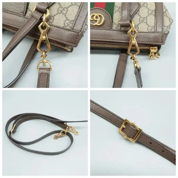 100% Authentic GUCCI Ophidia Top Handle Brown GG Canvas Satchel - Picture 7 of 12
